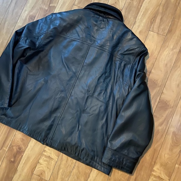 Columbia Men’s Size XXL Black Leather Jacket Full Zip - Picture 5 of 7